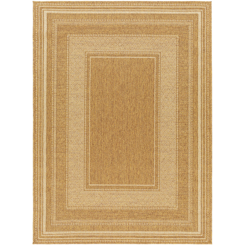 Tapis intérieur / extérieur en polypropylène tissé à la machine Takeyia, Rond 7 pi 10 po