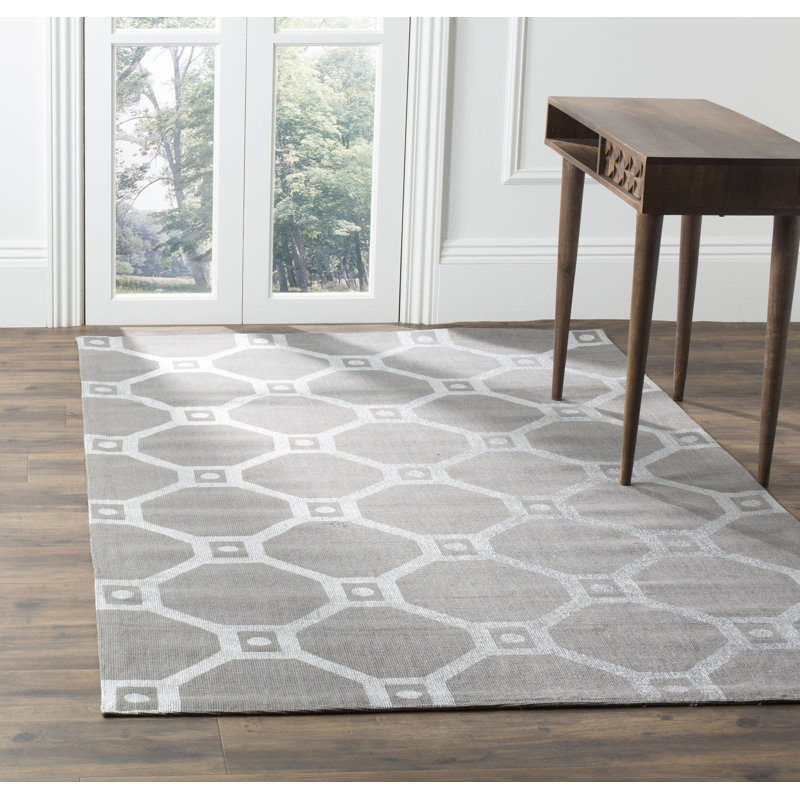 Nilde Cedar Brook Hand Loomed Jute Geometric Rug, Rectangle 5' x 8'