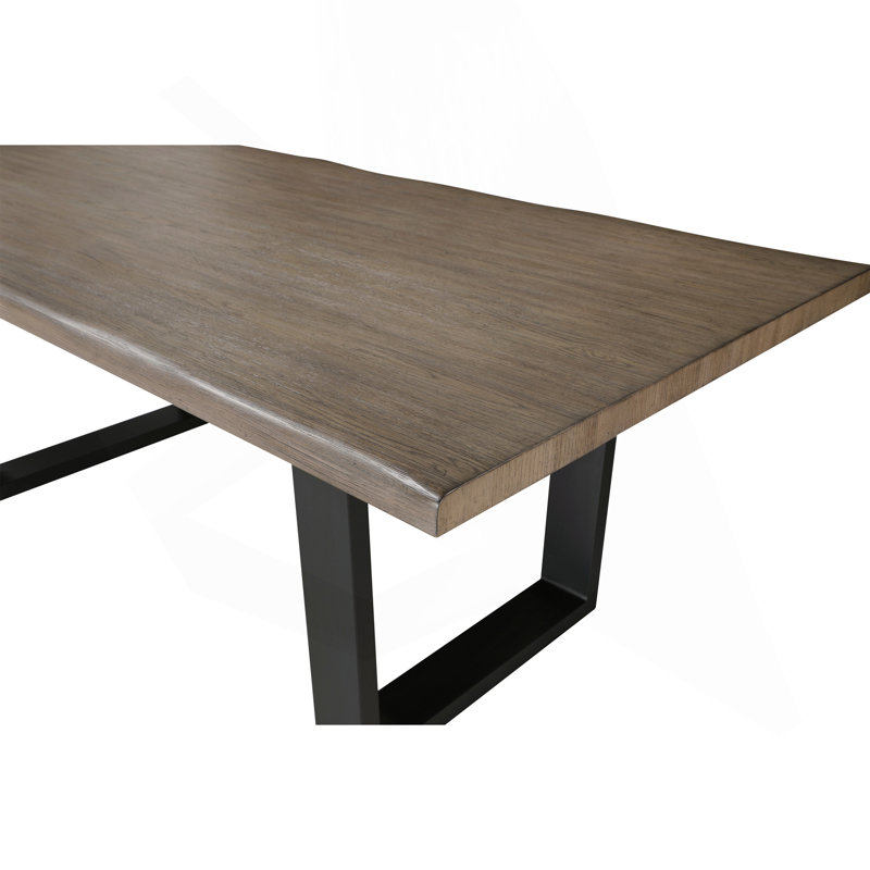 Table de salle à manger contemporaine noire et chêne