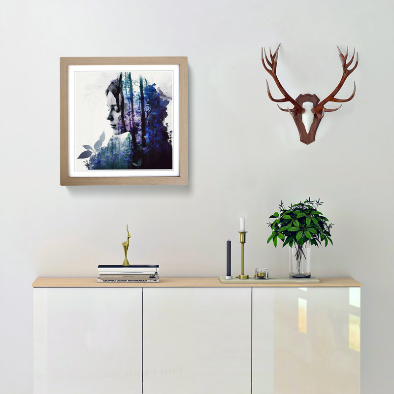 Single Picture Frame Print on Wood, Oak