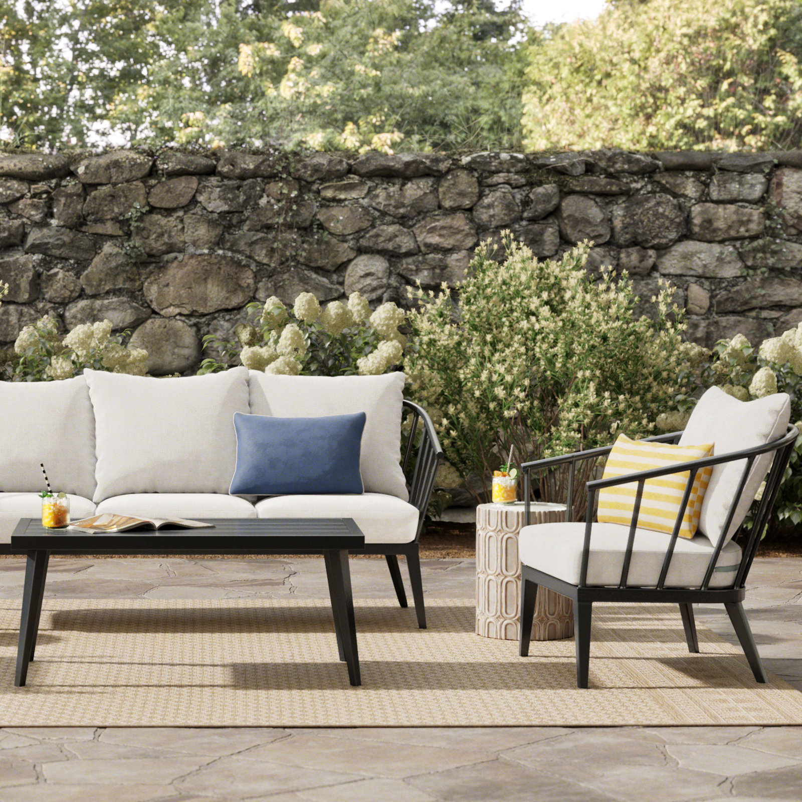 Serena 4-Piece Outdoor Seating Group with Sunbrella Cushions