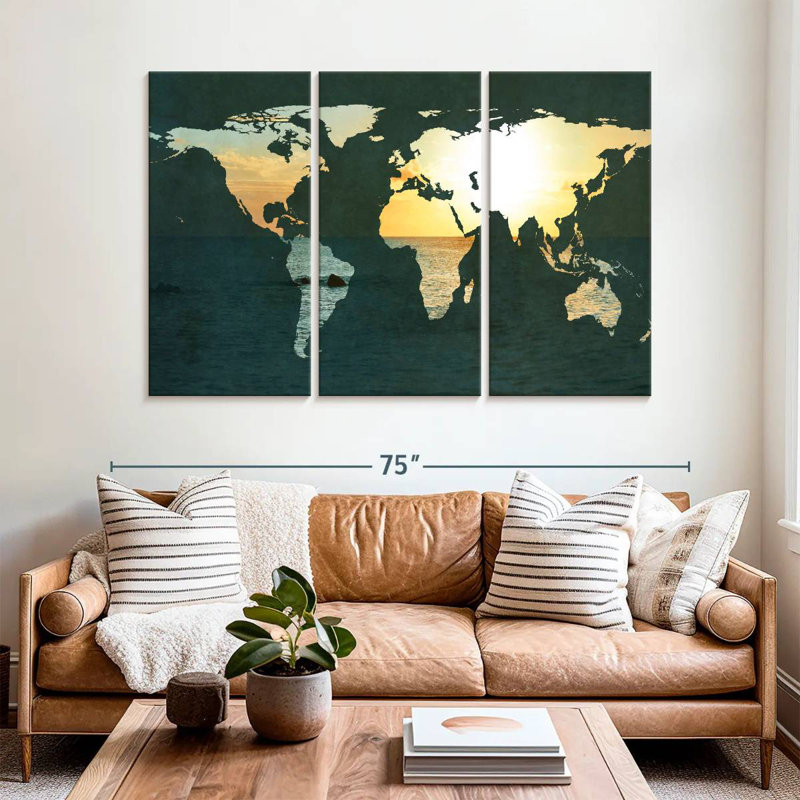 Aliaz Coastal Map, 42" H x 65" W