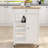 White Kitchen Trolley With Lockable Wheels And Ample Storage Area Island One Door Towel Holder