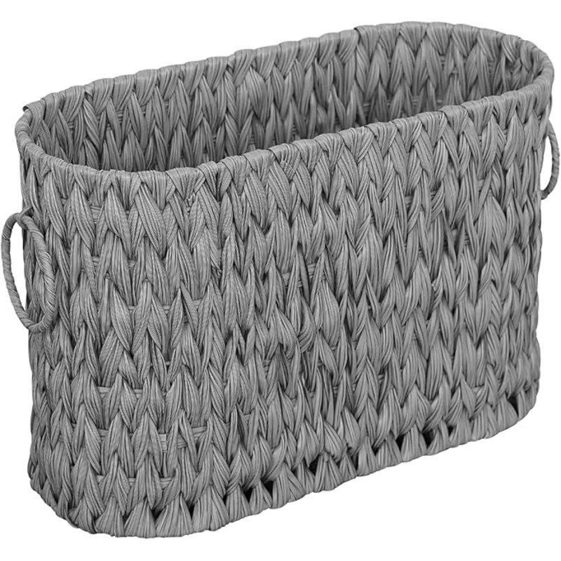 Porte-papier hygiénique en osier avec sachet lavande, Gris
