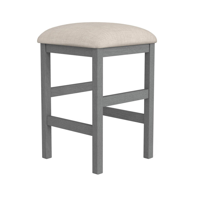 Tabouret de comptoir rustique de 14,4 po (2 / RTC) blanc / gris clair / beige