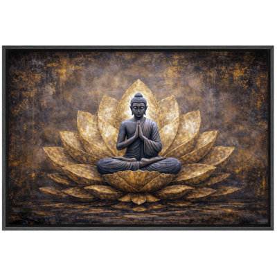 Art de méditation de Bouddha doré doré, images de salon spirituel zen, impression sur toile encadrée