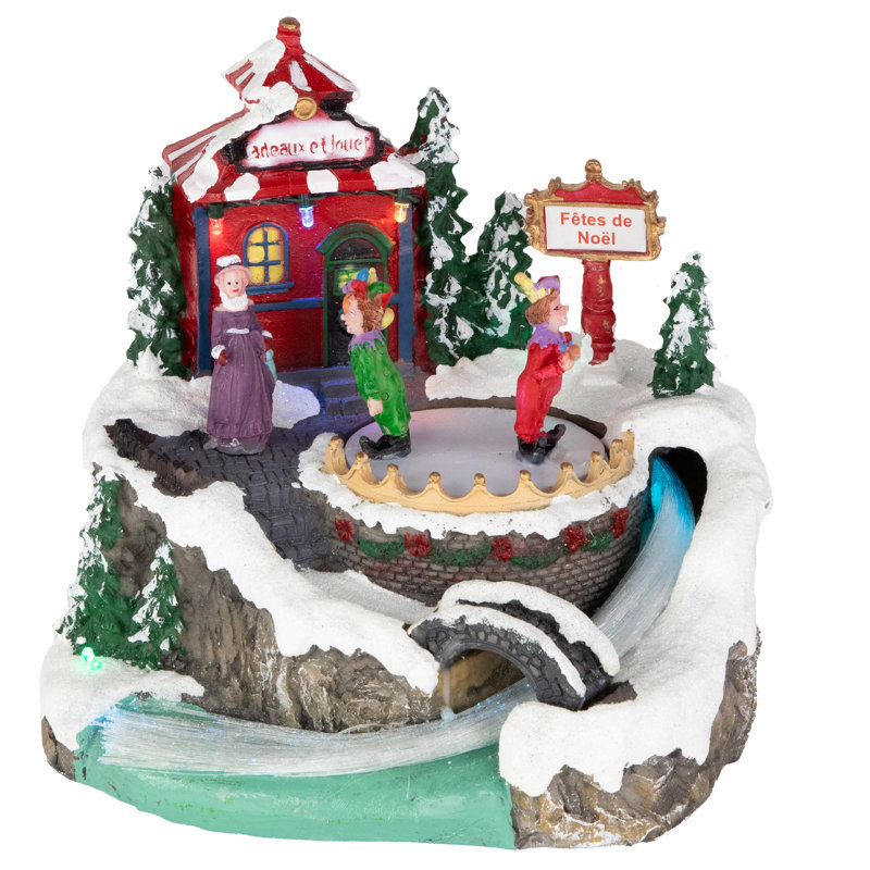 Décoration de scène de Noël lumineuse et animée à DEL 7,75 po