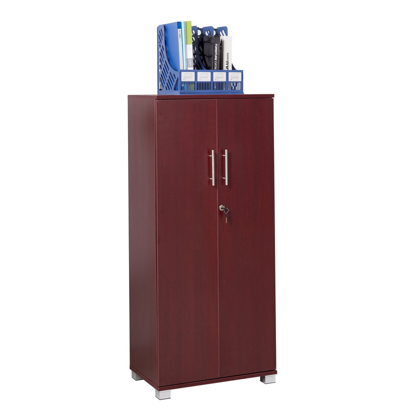 Saravia 49.2” Tall Locking Storage Cabinet w/ 3 Shelves & Adjustable Leveling Feet — 2-Door Utility Cupboard for Home Office, Pantry, Laundry, Mudroom or Garage