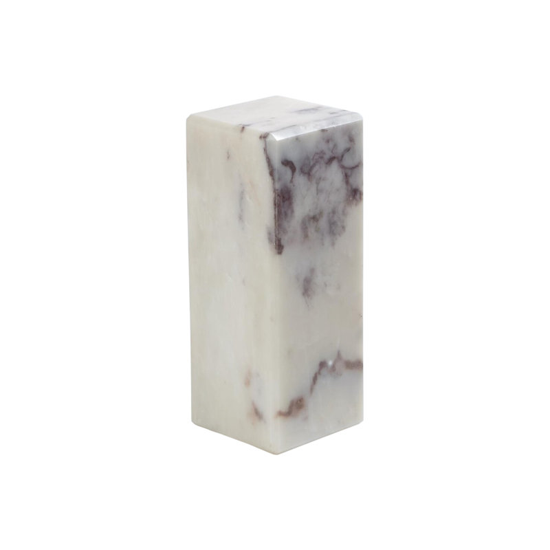 Mini piédestal / colonne montante en marbre, gris, H 10 po x l 4 po x P 4 po