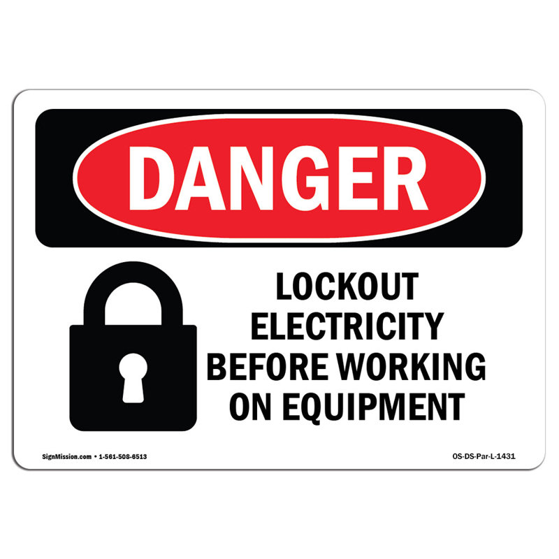 Danger Sign, 12" H x 18" W x 0.1" D