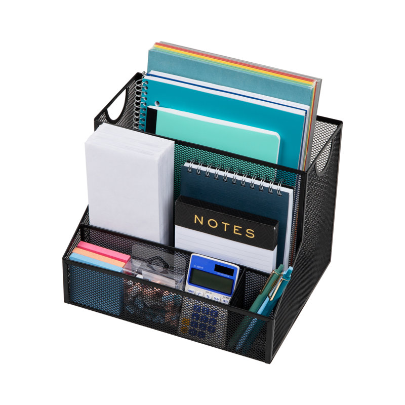 Organisateur de bureau, rangement vertical pour dossiers, format lettre, métal, L 12,15 po x l 9,5 po x H 9,5 po