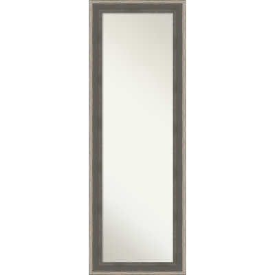 Cottage Non-Beveled Wood Framed Full-Length On the Door Mirror