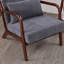 Chaise d'appoint Mid-Century moderne en bois d'hévéa avec coussin lombaire-1960672675-1960672673