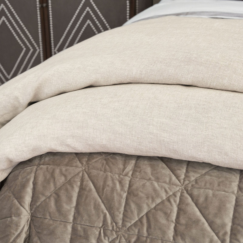 Shiloh Modern & Contemporary Linen Duvet Cover, Twin Duvet Cover, Natural