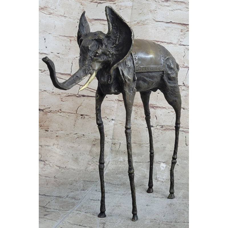 Salvador Dali Elephant With Long Legs Bronze Sculpture Art Deco Statue Figurine