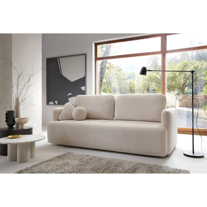 Beilul 3 Seater Fabric Sleeper, Beige