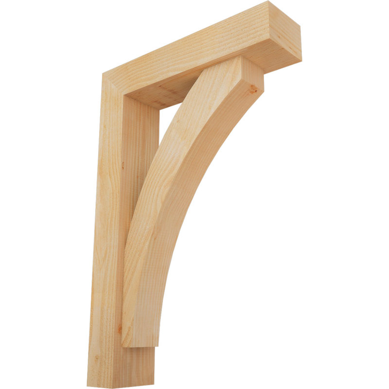 Thorton Block Bracket with Offset Brace, 36 x 24, 6"W Douglas Fir (Rough Sawn)
