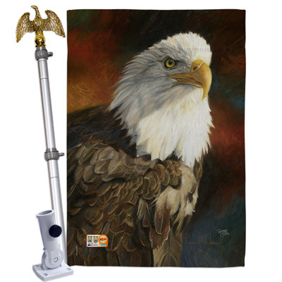 Portrait décoratif en polyester à 2 faces de 40 po x 28 po Eagle impressions Ensemble de drapeaux
