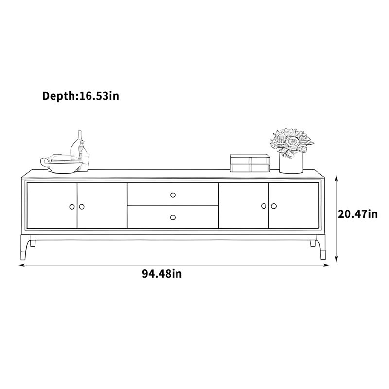 Morico, H 20,47 po x L 94,48 po x l 16,53 po