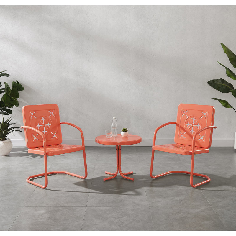 Dadi 3-piece Retro Outdoor Chair Set, Orange