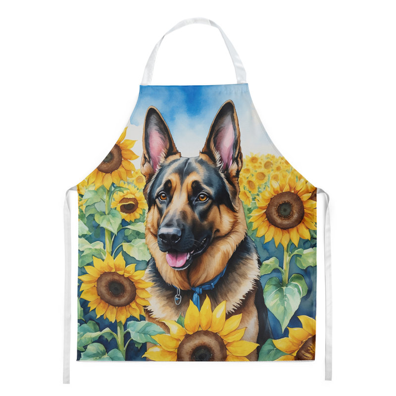 Tablier berger allemand en tournesols