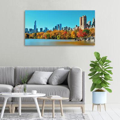 New York In The Fall - No Frame Print on Canvas