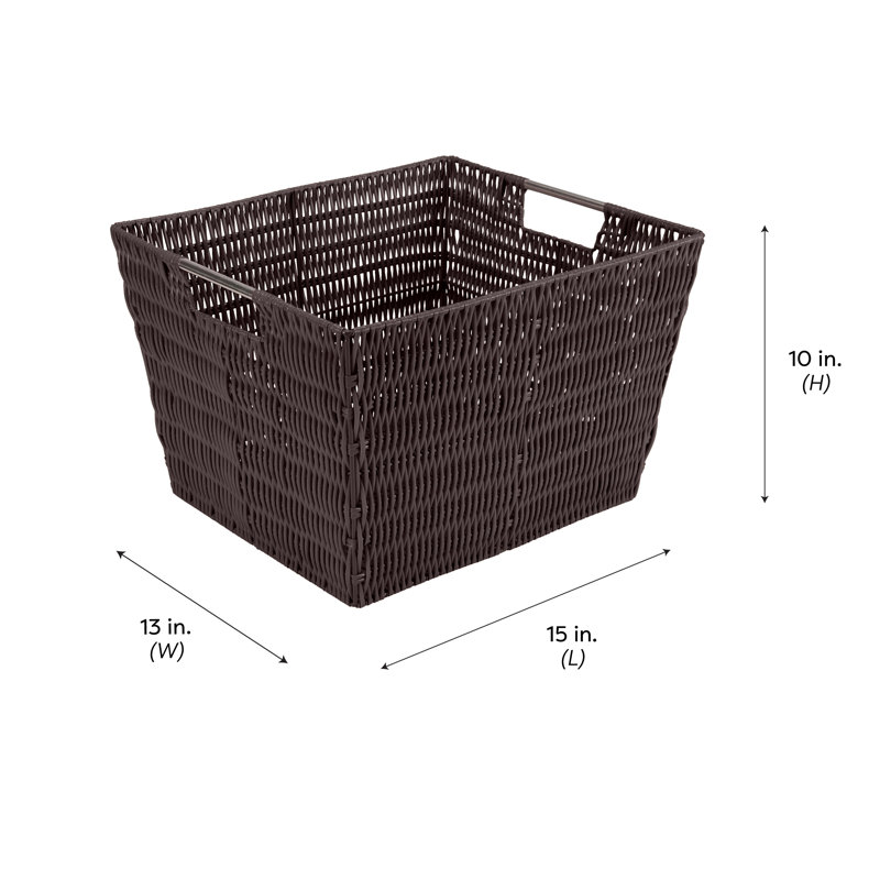 Simplify Plastic Box, Brown, 10" H x 13" W x 15" D