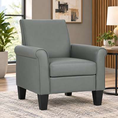Alrun Upholstered 29" Wide Faux Leather Armchair