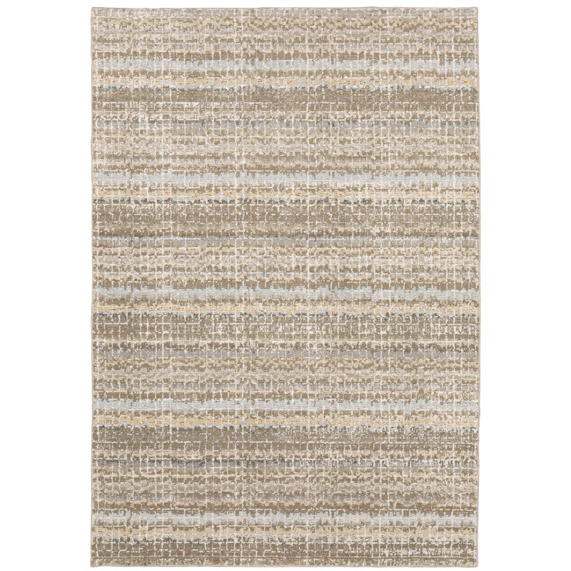Tapis ivoire / brun clair Torge, Forme rectangulaire 1 pi 10 po x 3 pi 2 po