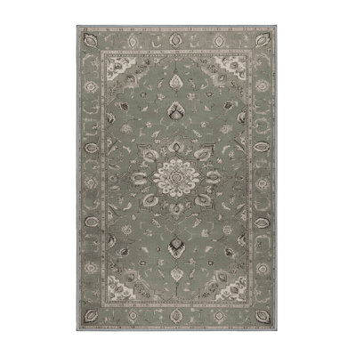 Tapis gris Tabriz lavable à la machine