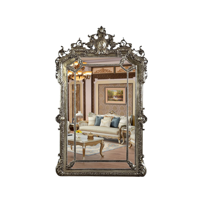 Rosia Flat Solid Wood Mirror, Silver