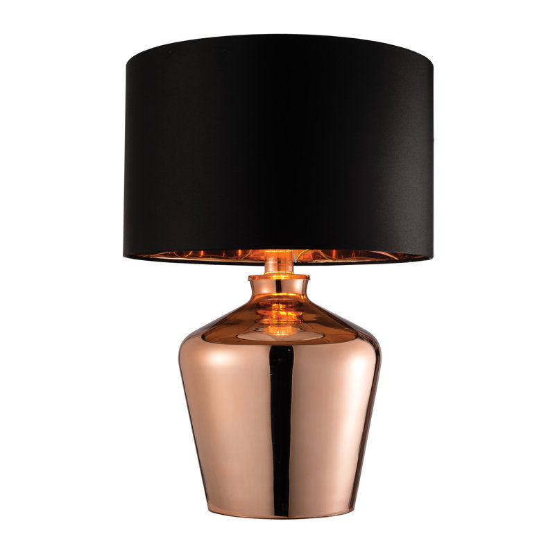 Trystan Glass Table Lamp, Copper/Black