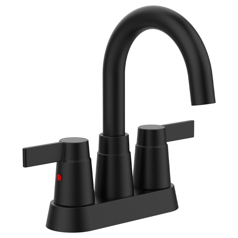 Bathroom faucet with 360 degree turn spout, Matt Black