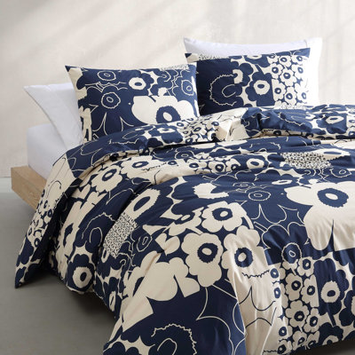 Marimekko Unikko Cotton Blue Duvet Cover Set
