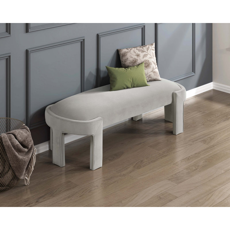 Banc rembourré élégant, Taupe