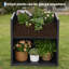Boîte à fleurs à double épaisseur pour lit de jardin surélevé carré en fer noir-740036464
