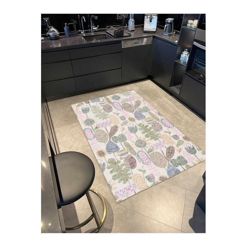 Tapis crème lavable à la machine crème, Sous-tapis rectangulaire 2 pi 6 po x 4 pi 11 po