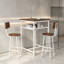 Table de bar, équipée de 2 tabourets de bar, avec dossier et cloison-602467846