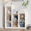 Bibliothèque pour enfants 7 compartiments en bois - Organisateur de rangement de jouets multifonctionnel - Vitrine moderne pour chambre de bébé, salle de jeux ou chambre d'enfant - Tablettes faciles d'accès, peu encombrantes
