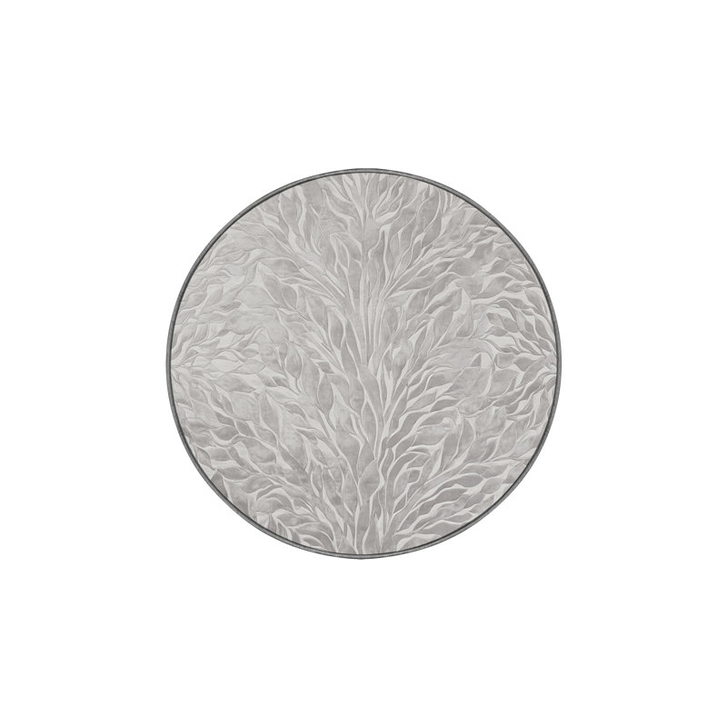 Machine Washable Gray Area Rug, Round 5'