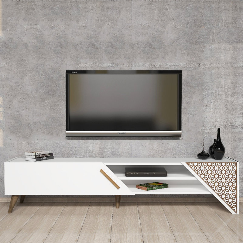 Keikei Unfinished TV Stand, White