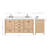 Cambridge 66'' Solid Wood Double Bathroom Vanity in Oak, with 1.5'' Carrara White Quartz Top, Center, Rectangle Sink-1702420984-1702420987