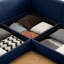Modulaire avec rangement, chenille bleue, siège profond, cylindrique ergonomique et modulaire en forme de U pour le salon, et assemblage rapide-446358056-446539864