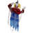 Wiggles the Animatronic Twisting, Talking Clown Greeter with Folding Door Hook for Scary  Decoration