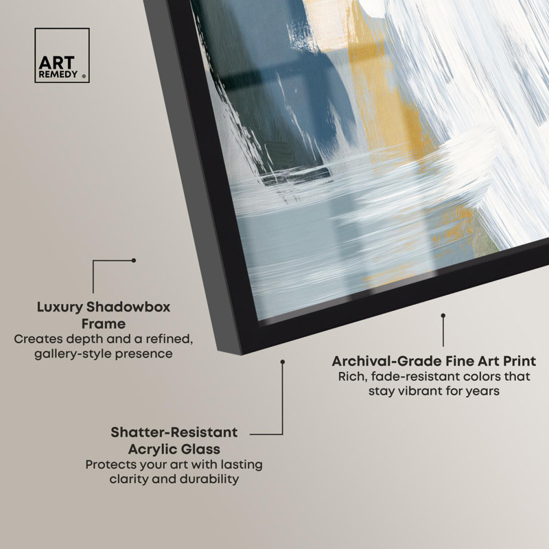 Décoration murale abstraite «Moss Layers III Shadowbox» par Art Remedy, Noir, H 21 po x l 25 po