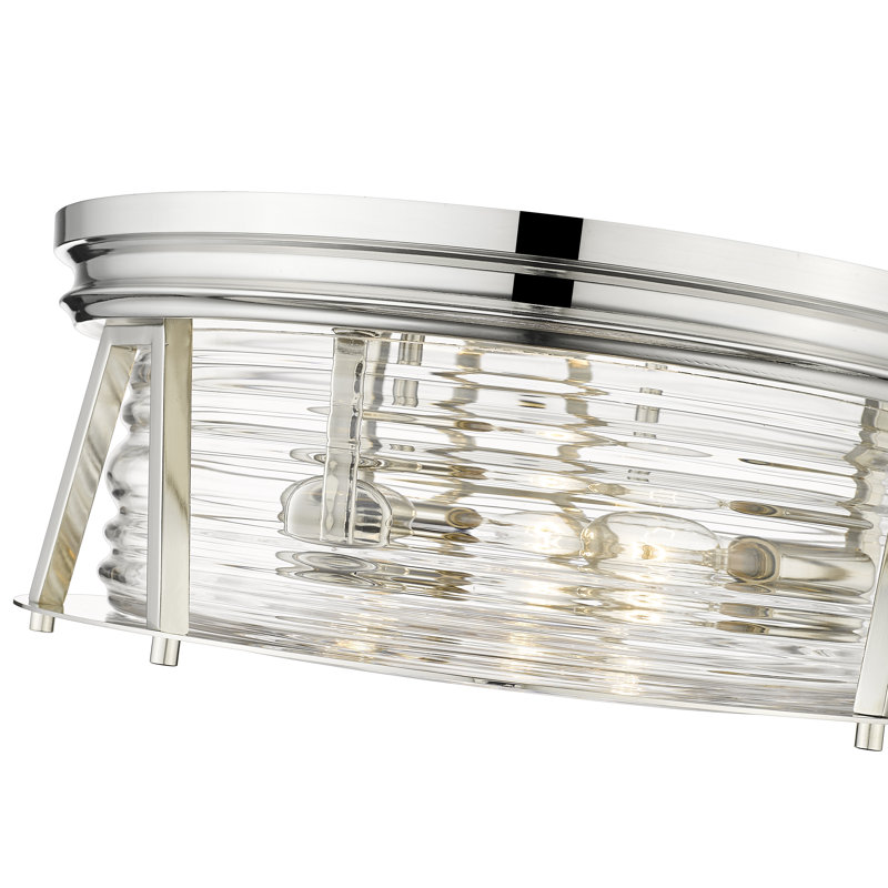 Plafonnier encastré 3 lumières 16 po Smithies, Nickel poli