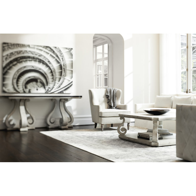 Mirabelle French Country 80'' Black and Off-White Console Table with Storage