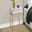 Table d'appoint, table d'appoint, table de bout, table de chevet, lampe, tiroir de rangement, stratifié, métal doré, contemporain, moderne