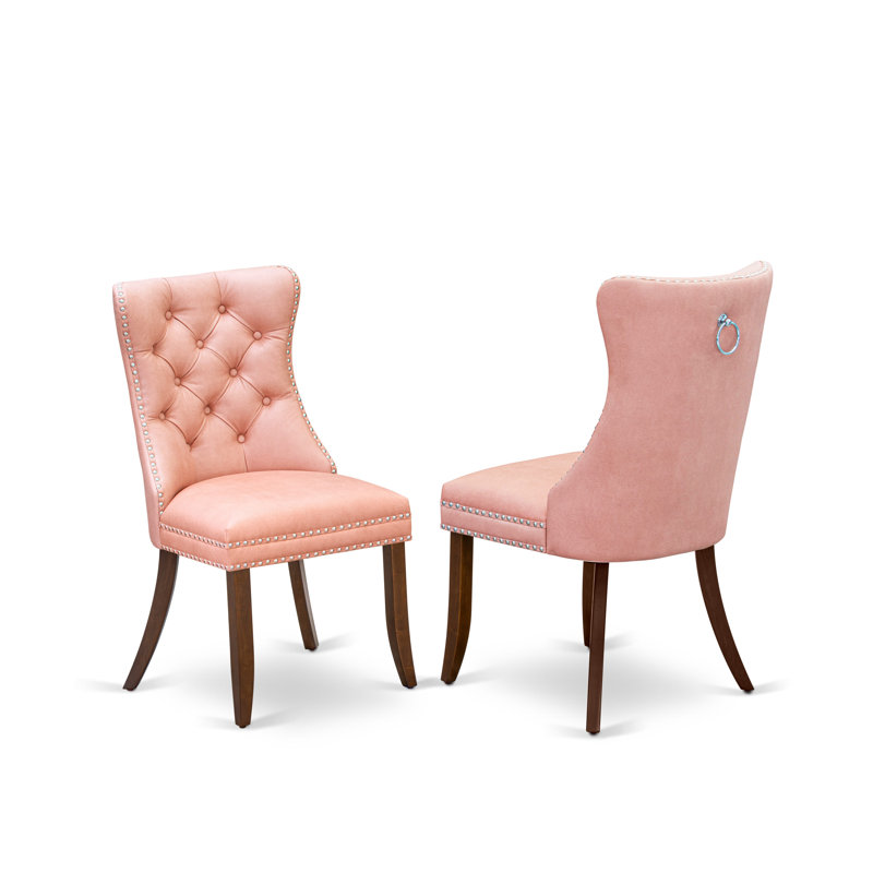 Chaise Dallas avec pieds espresso DAPEF23, Pink