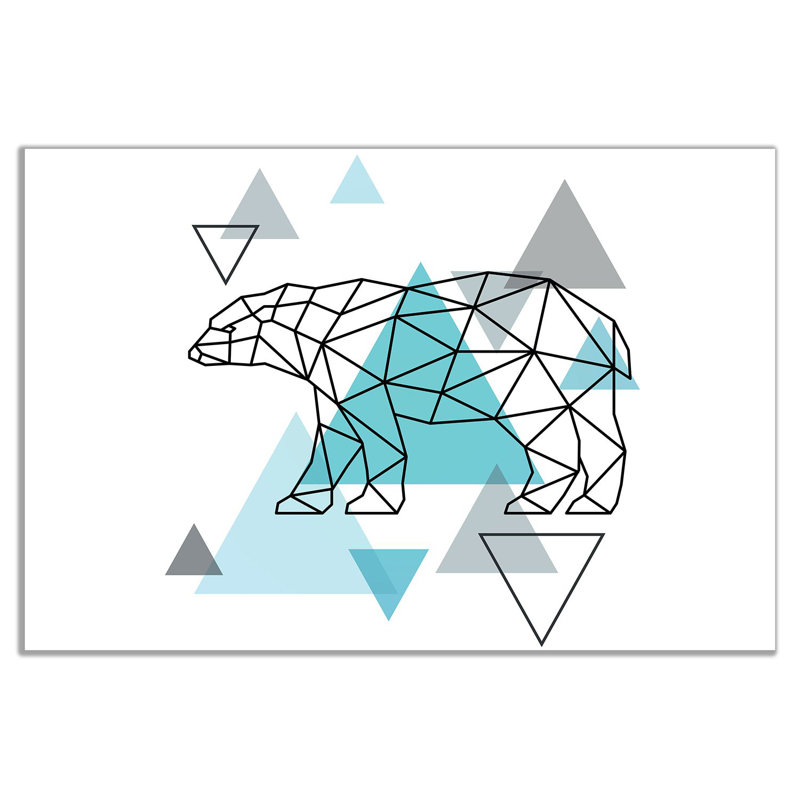 Scandi Scandinavian Bear - Wrapped Canvas Print, 41cm H x 61cm W